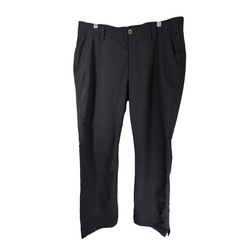 Under Armour Mens Golf Pants 36x30 Black Straight Leg Loose Fit Flat Front